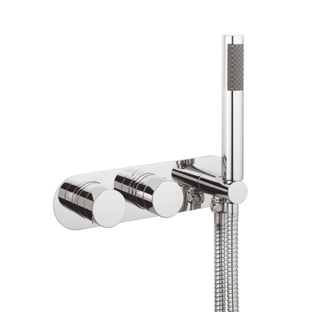 Product Cut out image of the Crosswater Drift 2 Outlet 2 Handle Thermostatic Shower Valve with Handset